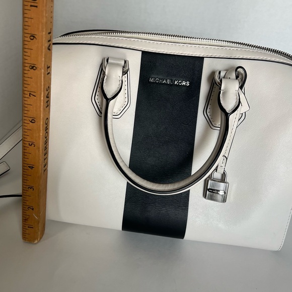 MICHAEL Michael Kors Black and White Satchel Bag - Picture 9 of 11